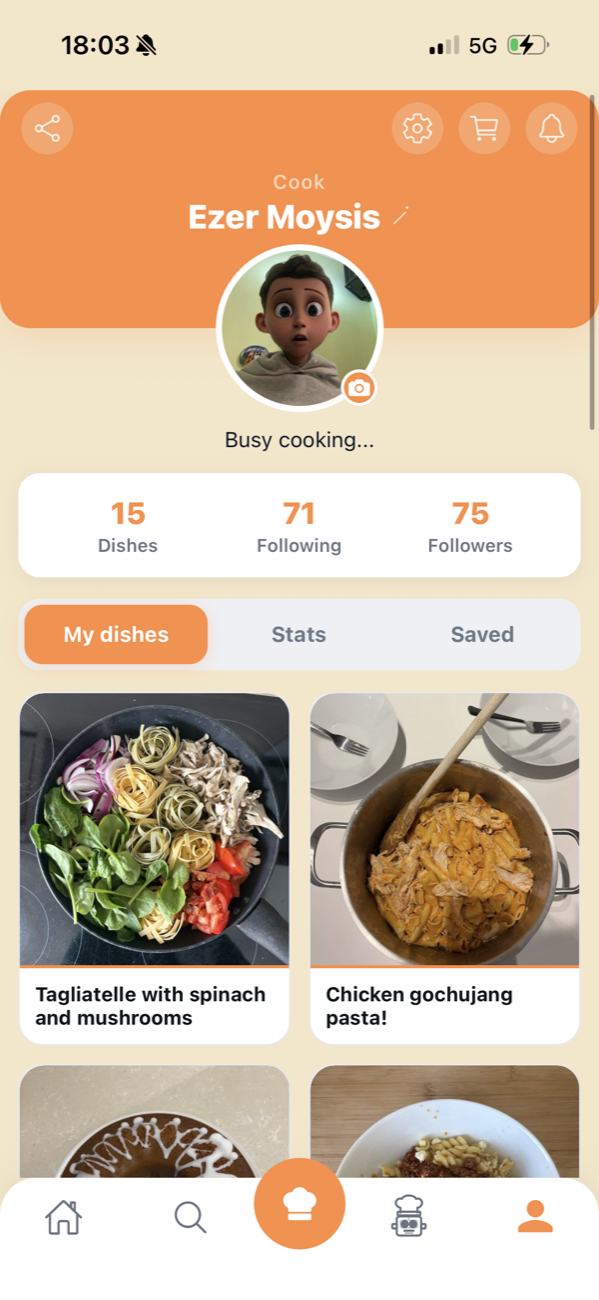 Your cooking profile